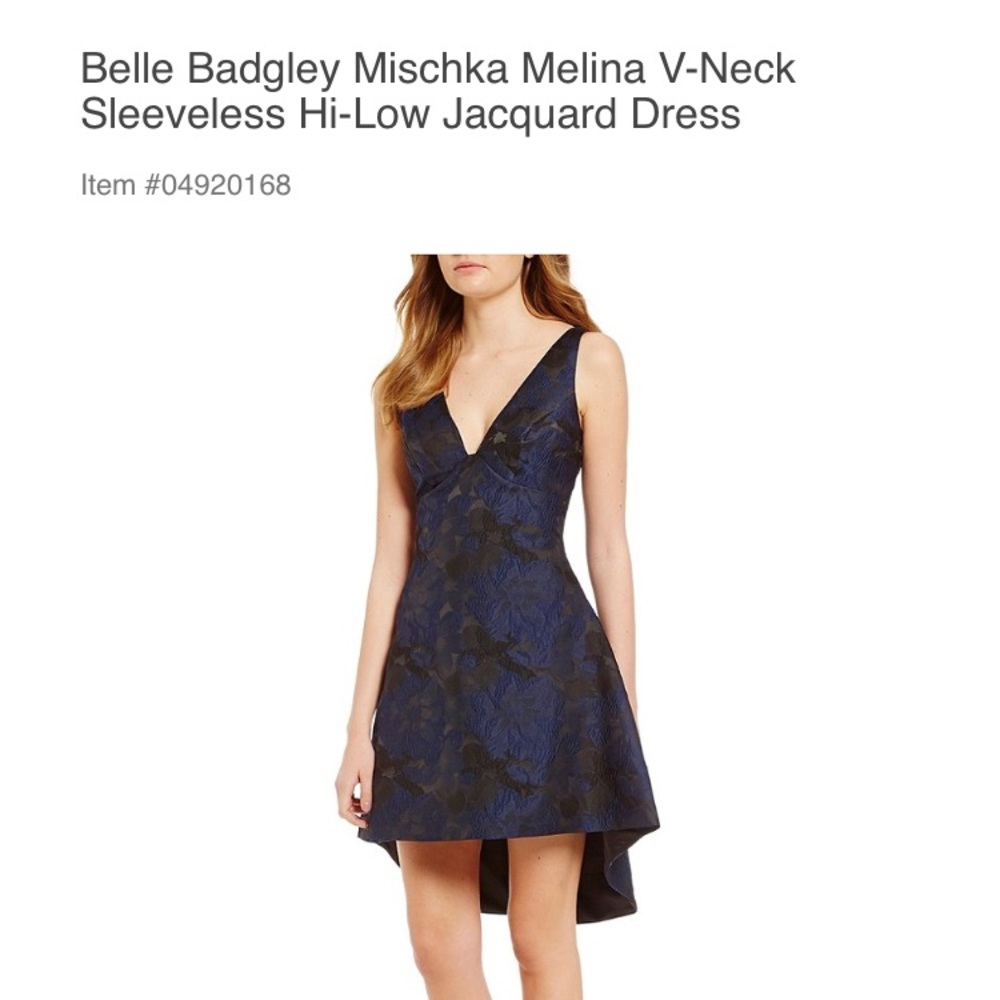 NWT Belle by Badgley Mischka high lo dress